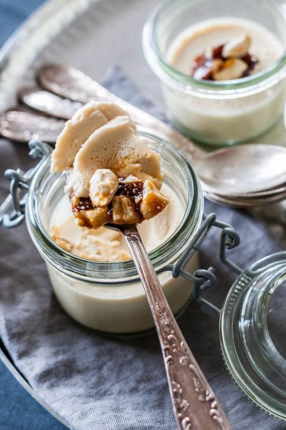 Image contains the picture of Chai Infusion Dessert: Cardamom Chai Panna Cotta.
